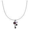 Silver necklace with czech garnet, rhodium plated - circle                                          