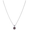 Silver necklace with czech garnet, rhodium plated - circle                                          