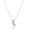 Silver necklace with czech garnet, rhodium plated - wave                                            
