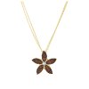 Silver necklace with czech garnet and pearl, gold plated - flower                                   