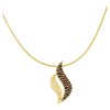 Silver necklace with czech garnet, gold plated - wave                                               