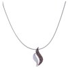 Silver necklace with czech garnet, rhodium plated - wave                                            