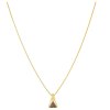 Silver necklace with czech garnet, gold plated - triangle                                           