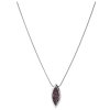 Silver necklace with czech garnet, rhodium plated - tip                                             