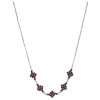 Silver necklace with czech garnet, rhodium plated                                                   