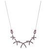 Silver necklace with czech garnet, rhodium plated - cross                                           