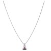 Silver necklace with czech garnet, rhodium plated - triangle                                        