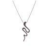 Silver necklace with czech garnet, rhodium plated, animal - snake                                   