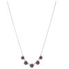 Silver necklace with czech garnet, rhodium plated - flower                                          