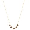 Silver necklace with czech garnet, gold plated - flower                                             