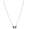 Silver necklace with czech garnet, rhodium plated, animal - butterfly                               
