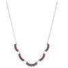 Silver necklace with czech garnet, rhodium plated - wave                                            