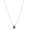 Silver necklace with czech garnet, rhodium plated - flower                                          
