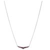 Silver necklace with czech garnet, rhodium plated - line                                            