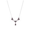 Silver necklace with czech garnet, rhodium plated - drop                                            