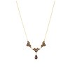 Silver necklace with czech garnet, gold plated - drop                                               