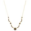 Silver necklace with czech garnet, gold plated - flower                                             