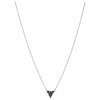 Silver necklace with czech garnet, rhodium plated - triangle                                        