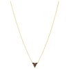 Silver necklace with czech garnet, gold plated - triangle                                           