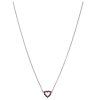 Silver necklace with czech garnet, rhodium plated - heart                                           