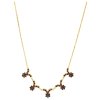 Silver necklace with czech garnet, gold plated - flower                                             