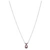 Silver necklace with czech garnet, rhodium plated - drop                                            