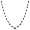 Silver necklace with czech garnet, rhodium plated - flower                                          