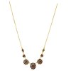 Silver necklace with czech garnet, gold plated - flower                                             