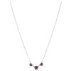 Silver necklace with czech garnet, rhodium plated - flower                                          