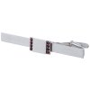 Silver tie clip with czech garnet, rhodium plated                                                   