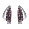 Silver cuff-links with czech garnet, rhodium plated - triangle                                      