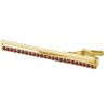 Silver tie clip with czech garnet, gold plated                                                      