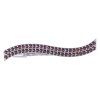 Silver tie clip with czech garnet, rhodium plated - wave                                            
