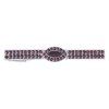 Silver tie clip with czech garnet, rhodium plated                                                   