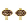 Silver cuff-links with czech garnet, gold plated - oval                                             