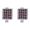 Silver cuff-links with czech garnet, rhodium plated - square                                        