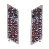 Silver cuff-links with czech garnet, rhodium plated - rectangle                                     