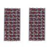Silver cuff-links with czech garnet, rhodium plated - rectangle                                     