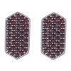 Silver cuff-links with czech garnet, rhodium plated                                                 