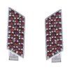 Silver cuff-links with czech garnet, rhodium plated - rectangle                                     