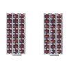 Silver cuff-links with czech garnet, rhodium plated - rectangle                                     