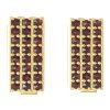 Silver cuff-links with czech garnet, gold plated - rectangle                                        