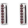 Silver cuff-links with czech garnet, rhodium plated - rectangle                                     