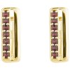 Silver cuff-links with czech garnet, gold plated - rectangle                                        