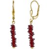 Silver earrings with czech garnet, gold plated                                                      