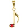 Silver pendant with almandine, gold plated - note                                                   