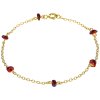 Silver bracelet with czech garnet, gold plated                                                      
