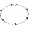 Silver bracelet with czech garnet, rhodium plated                                                   