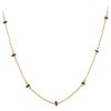 Silver necklace with czech garnet, gold plated                                                      