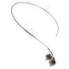 Silver necklace with czech garnet, rhodium plated - calla                                           